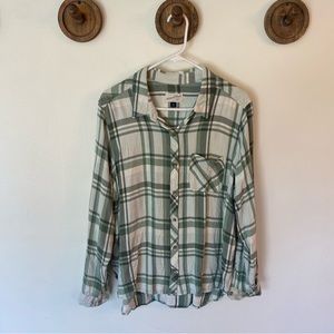Universal Thread soft green plaid button shirt flannel size XXL